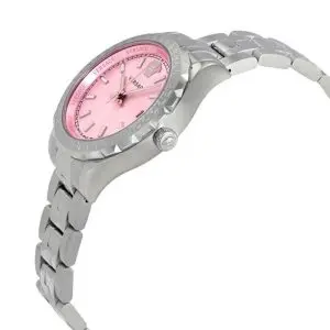 Versace Women’s Quartz Swiss Made Silver Stainless Steel Pink Dial 35mm Watch V12010015 UAE DUBAI AJMAN SHARJAH ABU DHABI RAS AL KHAIMA UMM UL QUWAIN ALAIN FUJAIRAH