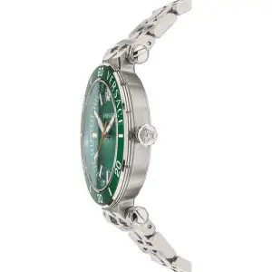 Versace Men’s Quartz Swiss Made Silver Stainless Steel Green Dial 43mm Watch VEZ300421