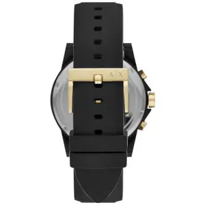 Armani Exchange Men’s Quartz Black Silicone Strap Black Dial 44mm Watch AX7105