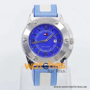 Tommy Hilfiger Women’s Quartz White & Blue Nylon Strap Blue Dial 41mm Watch 1790380
