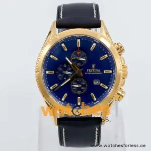 Festina Men’s Quartz Black Hybrid Strap Blue Dial 43mm Watch F20418
