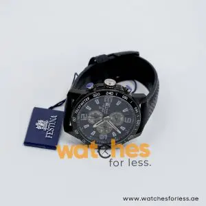 Festina Men’s Quartz Black Leather Strap Black Dial 45mm Watch F20339/2