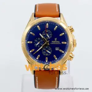 Festina Men’s Quartz Camel Brown Hybrid Strap Blue Dial 43mm Watch F20418/3