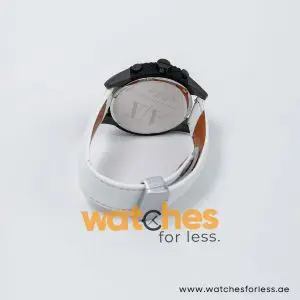 Armani Exchange Men’s Quartz White Leather Strap Black Dial 47mm Watch AX1223