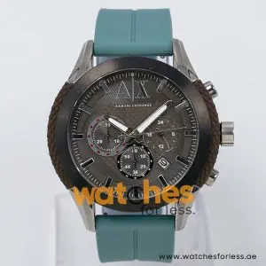 Armani Exchange Men’s Quartz Sea Green Silicone Strap Grey Dial 47mm Watch AX1224/4 UAE DUBAI AJMAN SHARJAH ABU DHABI RAS AL KHAIMA UMM UL QUWAIN ALAIN FUJAIRAH