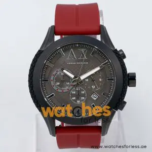 Armani Exchange Men’s Quartz Maroon Silicone Strap Grey Dial 47mm Watch AX1212/2 UAE DUBAI AJMAN SHARJAH ABU DHABI RAS AL KHAIMA UMM UL QUWAIN ALAIN FUJAIRAH
