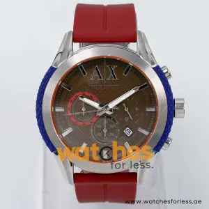 Armani Exchange Men’s Quartz Maroon Silicone Strap Brown Dial 47mm Watch AX1386/4 UAE DUBAI AJMAN SHARJAH ABU DHABI RAS AL KHAIMA UMM UL QUWAIN ALAIN FUJAIRAH UAE DUBAI AJMAN SHARJAH ABU DHABI RAS AL KHAIMA UMM UL QUWAIN ALAIN FUJAIRAH
