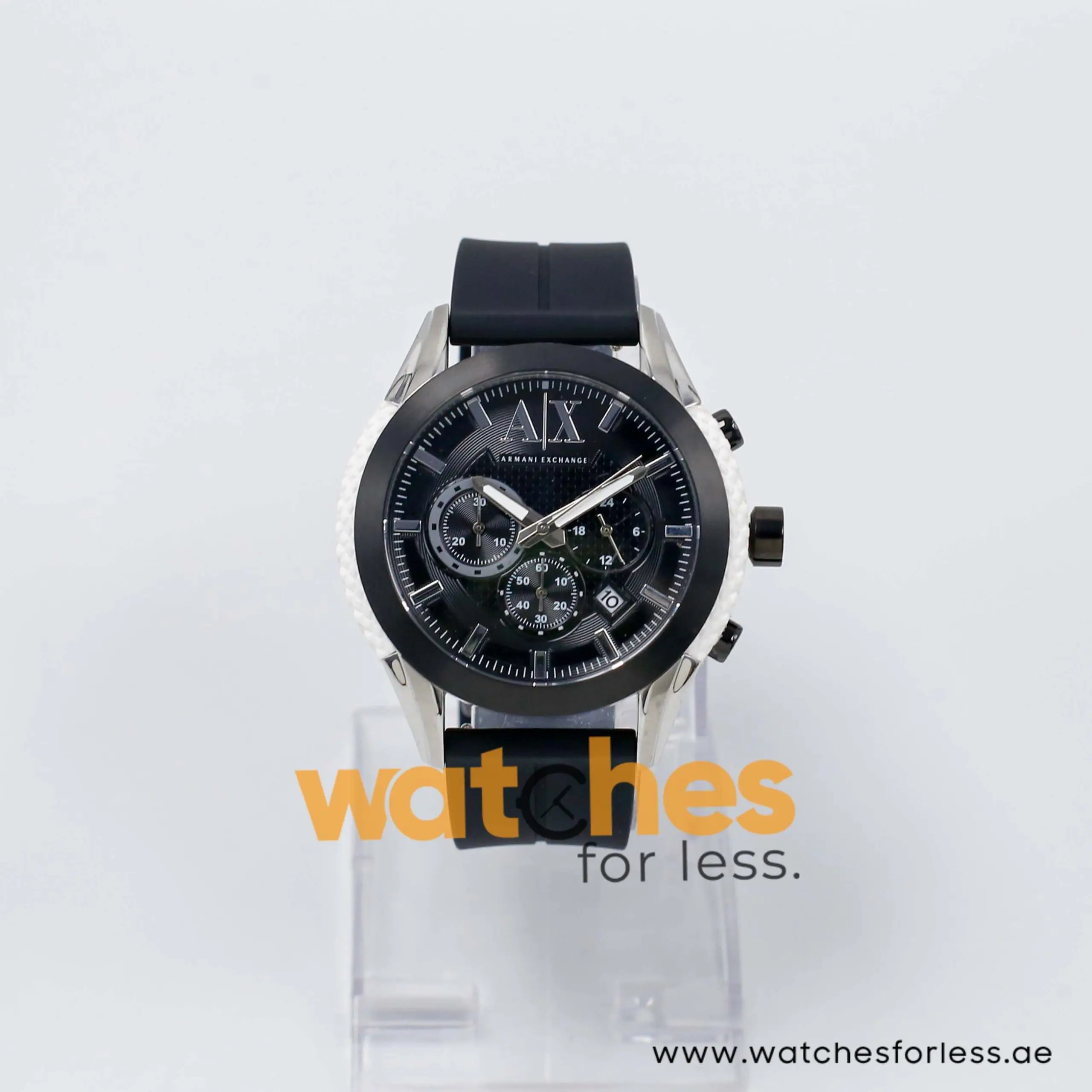 Armani Exchange Men’s Quartz Black Silicone Strap Black Dial 47mm Watch AX1225/2 UAE DUBAI AJMAN SHARJAH ABU DHABI RAS AL KHAIMA UMM UL QUWAIN ALAIN FUJAIRAH