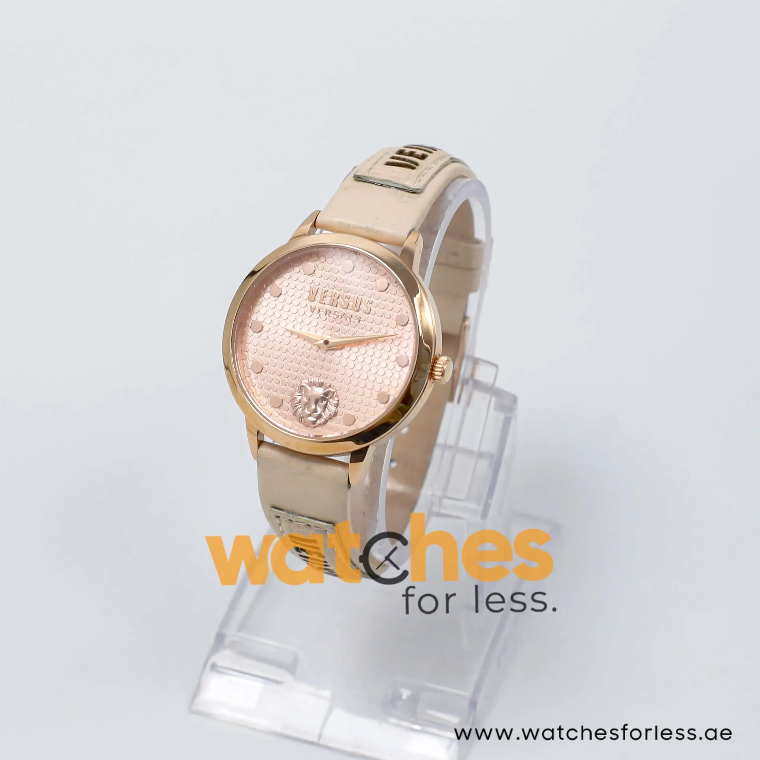 Versus by Versace Women’s Quartz Cream Leather Strap Rose Gold Dial 36mm Watch VSP021311