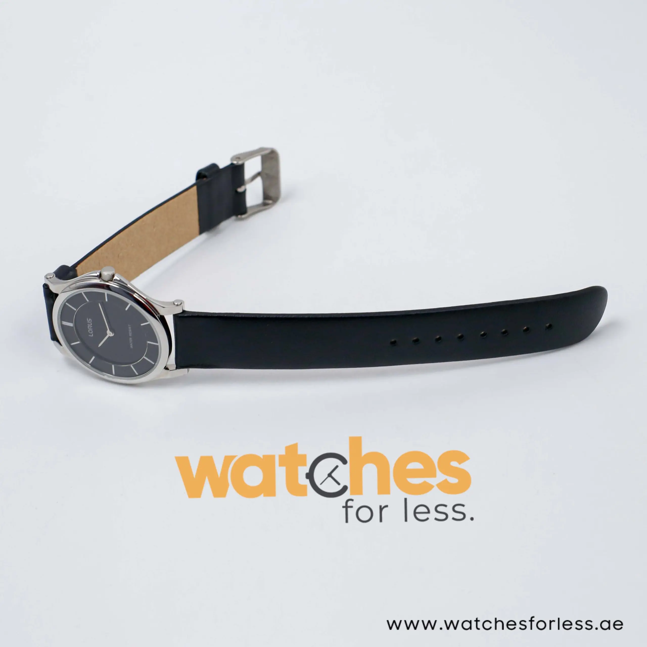 Lorus by Seiko Women’s Quartz Black Leather Strap Black Dial 36mm Watch RTA01AX9
