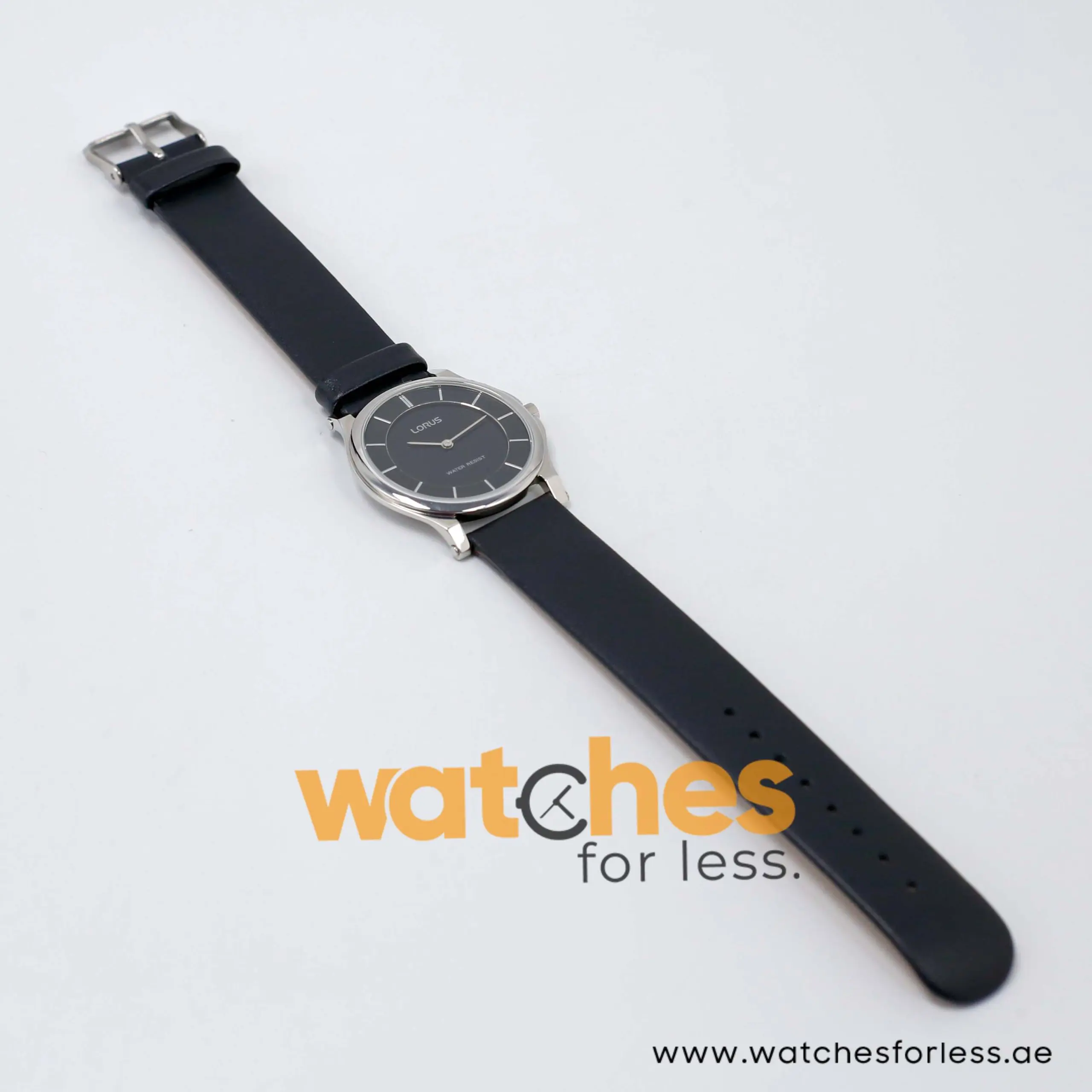 Lorus by Seiko Women’s Quartz Black Leather Strap Black Dial 36mm Watch RTA01AX9