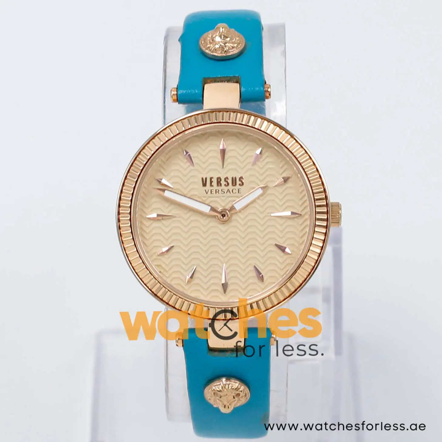 Versus by Versace Women’s Quartz Sea Green Leather Strap Rose Gold Dial 34mm VSP988132