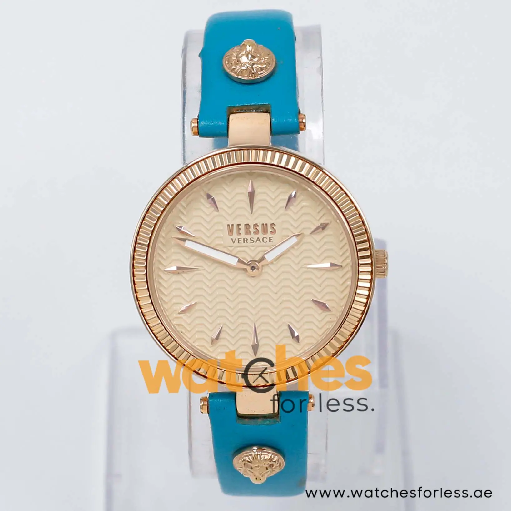 Versus by Versace Women’s Quartz Sea Green Leather Strap Rose Gold Dial 34mm VSP988132