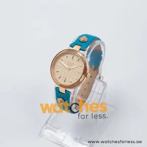 Versus by Versace Women’s Quartz Sea Green Leather Strap Rose Gold Dial 34mm VSP988132