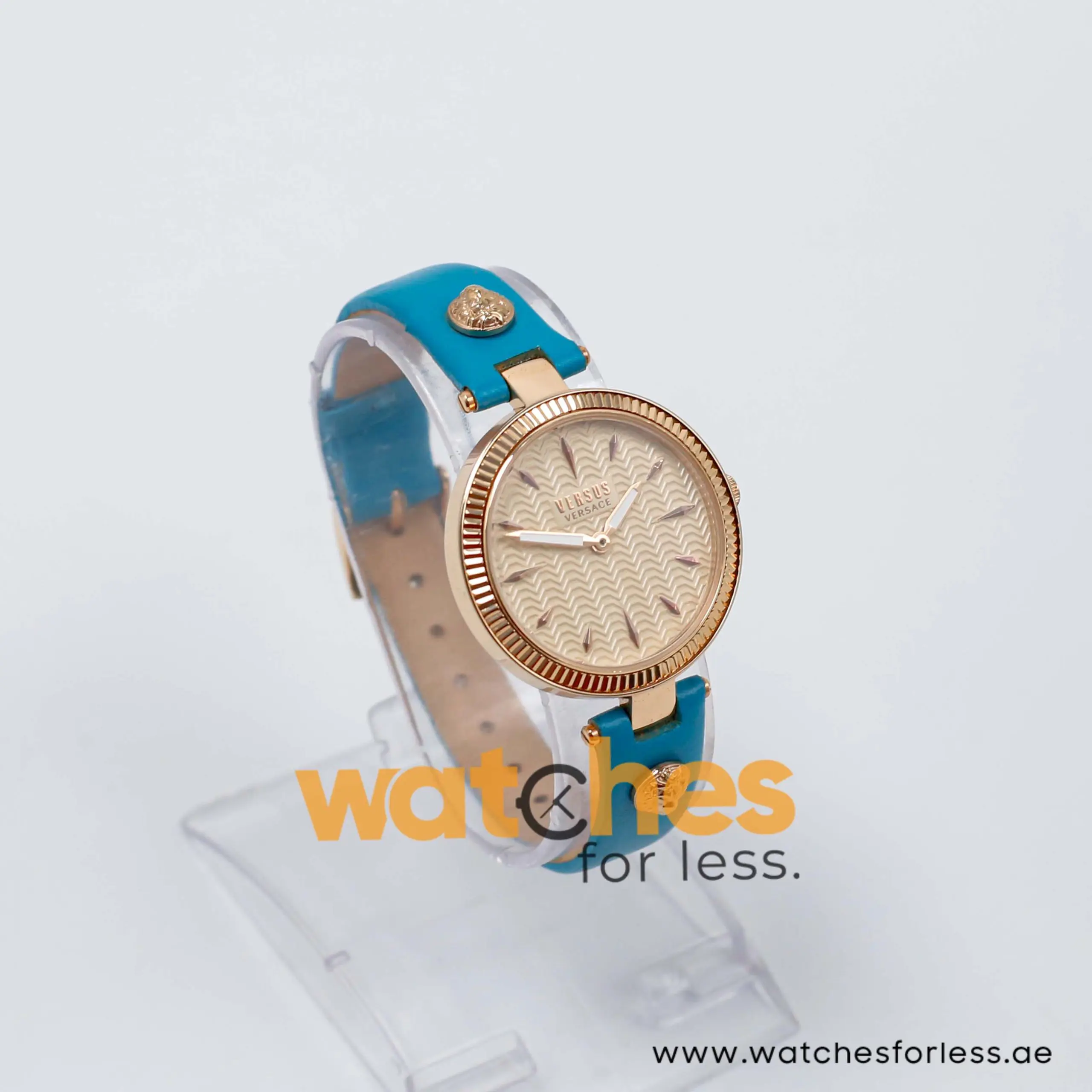 Versus by Versace Women’s Quartz Sea Green Leather Strap Rose Gold Dial 34mm VSP988132