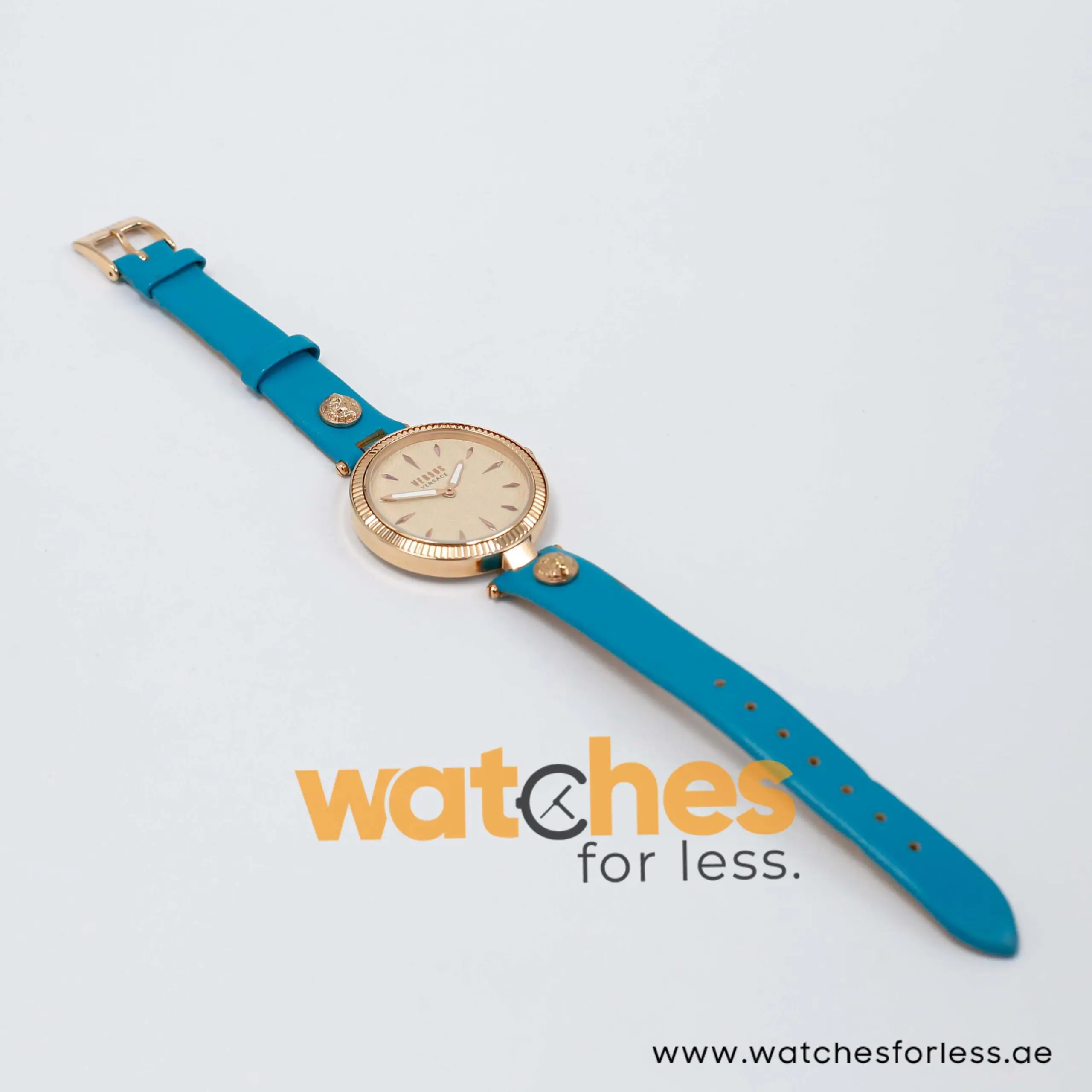 Versus by Versace Women’s Quartz Sea Green Leather Strap Rose Gold Dial 34mm VSP988132