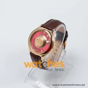 Versus by Versace Women’s Quartz Dark Brown Leather Strap Dark Pink Dial 39mm Watch VSP410319/1