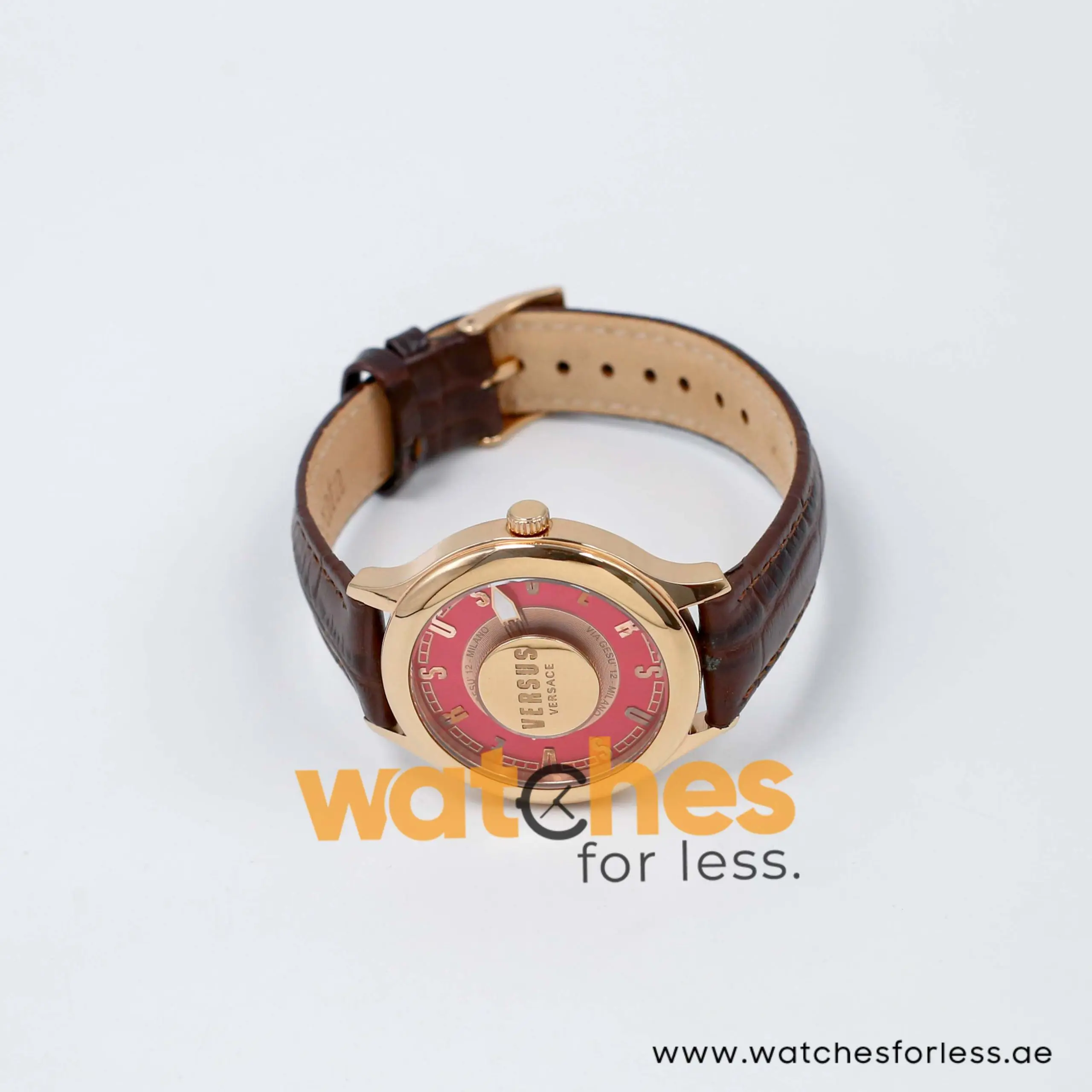 Versus by Versace Women’s Quartz Dark Brown Leather Strap Dark Pink Dial 39mm Watch VSP410319/1 UAE DUBAI AJMAN SHARJAH ABU DHABI RAS AL KHAIMA UMM UL QUWAIN ALAIN FUJAIRAH