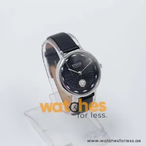 Versus by Versace Women’s Quartz Black Leather Strap Black Dial 36mm Watch VSP1S0119