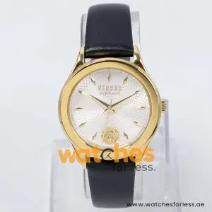 Versus by Versace Women’s Quartz Black Leather Strap Silver Sunray Dial 34mm Watch VSP411316 UAE DUBAI AJMAN SHARJAH ABU DHABI RAS AL KHAIMA UMM UL QUWAIN ALAIN FUJAIRAH