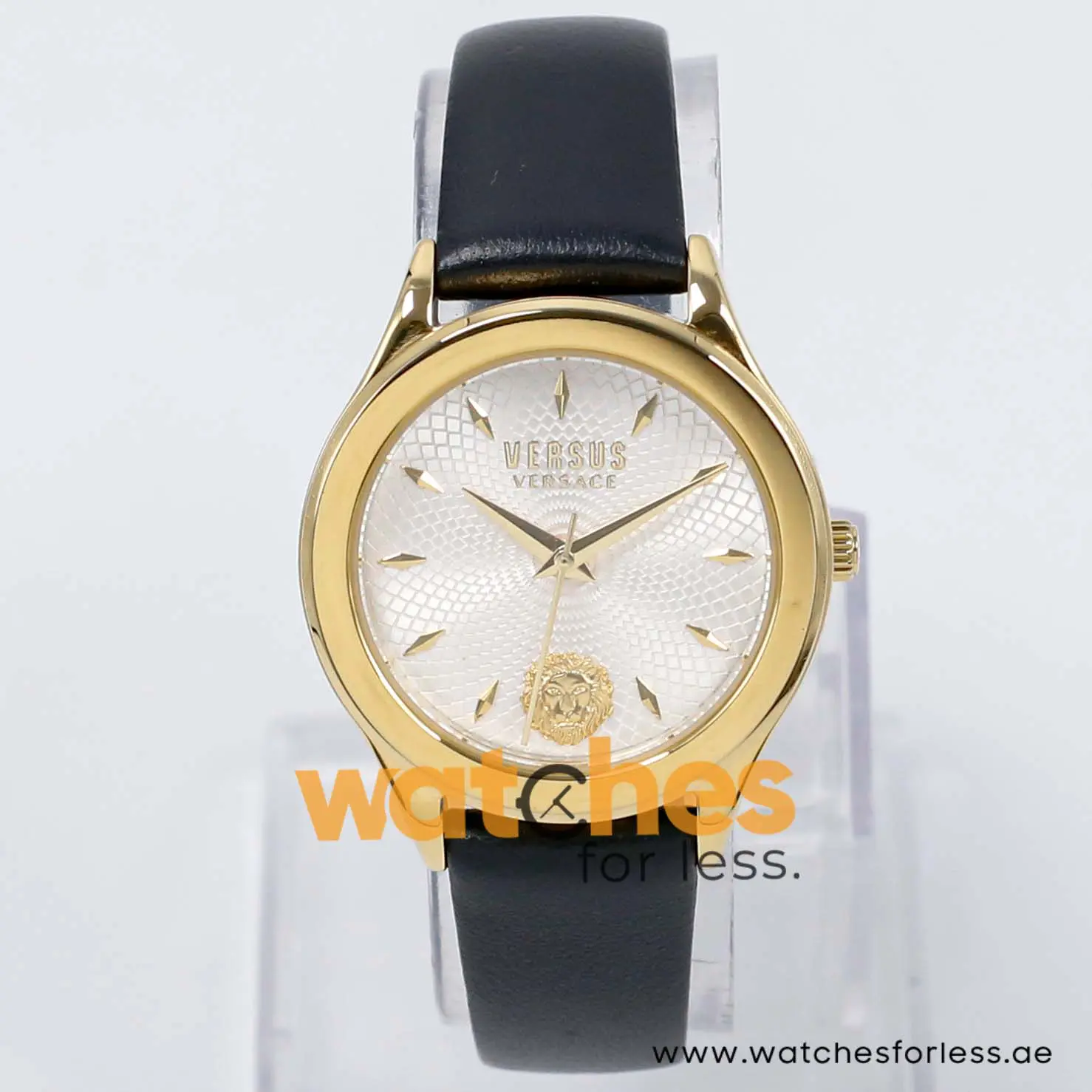 Versus by Versace Women’s Quartz Black Leather Strap Silver Sunray Dial 34mm Watch VSP411316 UAE DUBAI AJMAN SHARJAH ABU DHABI RAS AL KHAIMA UMM UL QUWAIN ALAIN FUJAIRAH