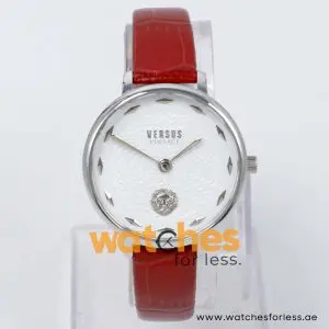 Versus by Versace Women’s Quartz Maroon Leather Strap White Dial 36mm Watch VSP1S0819/1 UAE DUBAI AJMAN SHARJAH ABU DHABI RAS AL KHAIMA UMM UL QUWAIN ALAIN FUJAIRAH