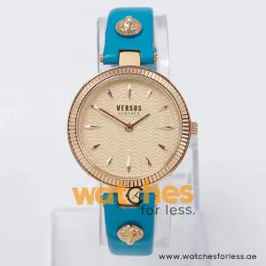 Versus by Versace Women’s Quartz Sea Green Leather Strap Rose Gold Dial 34mm Watch VSPE00819 UAE DUBAI AJMAN SHARJAH ABU DHABI RAS AL KHAIMA UMM UL QUWAIN ALAIN FUJAIRAH