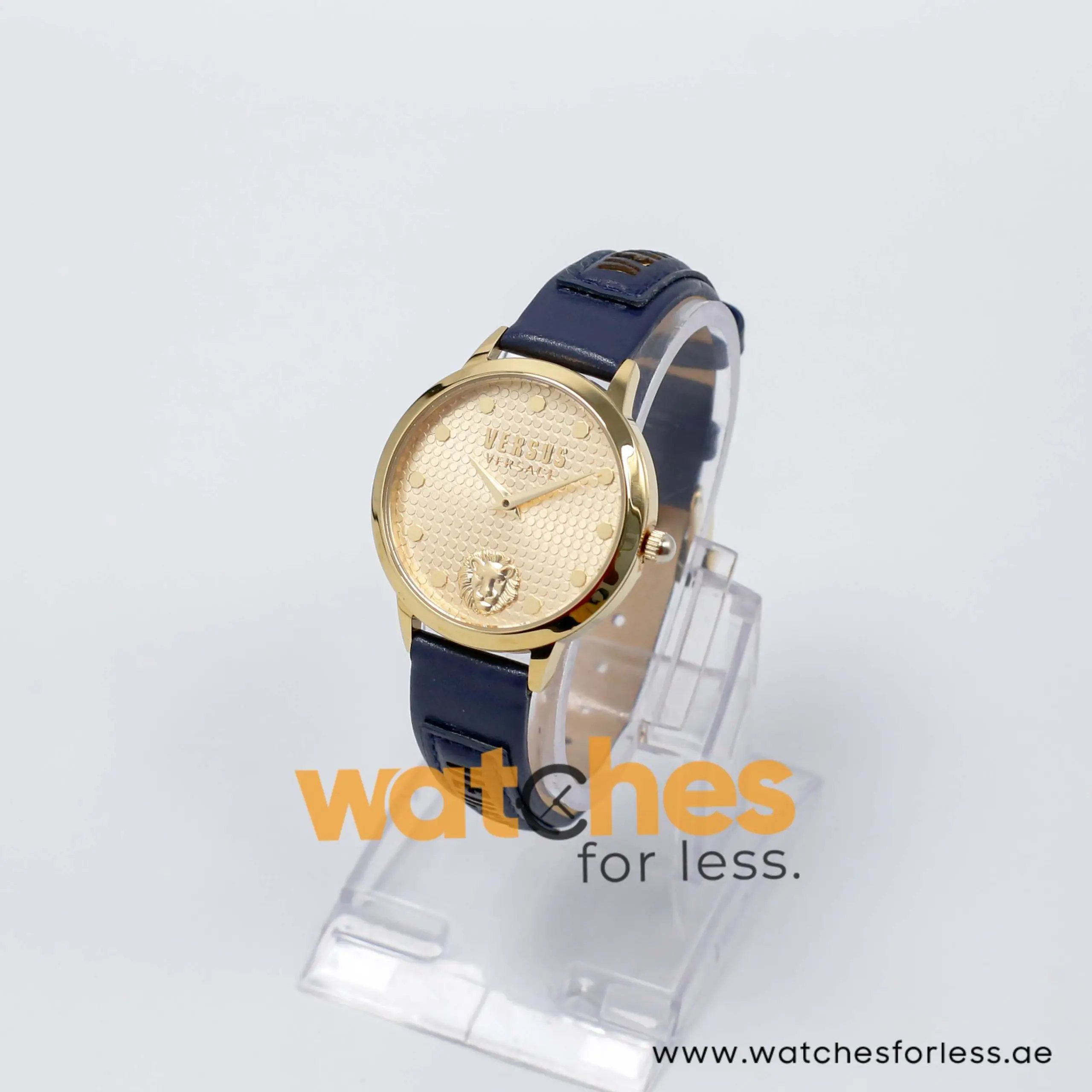 Versus by Versace Women’s Quartz Navy Blue Leather Strap Gold Dial 36mm Watch VSP321326 UAE DUBAI AJMAN SHARJAH ABU DHABI RAS AL KHAIMA UMM UL QUWAIN ALAIN FUJAIRAH
