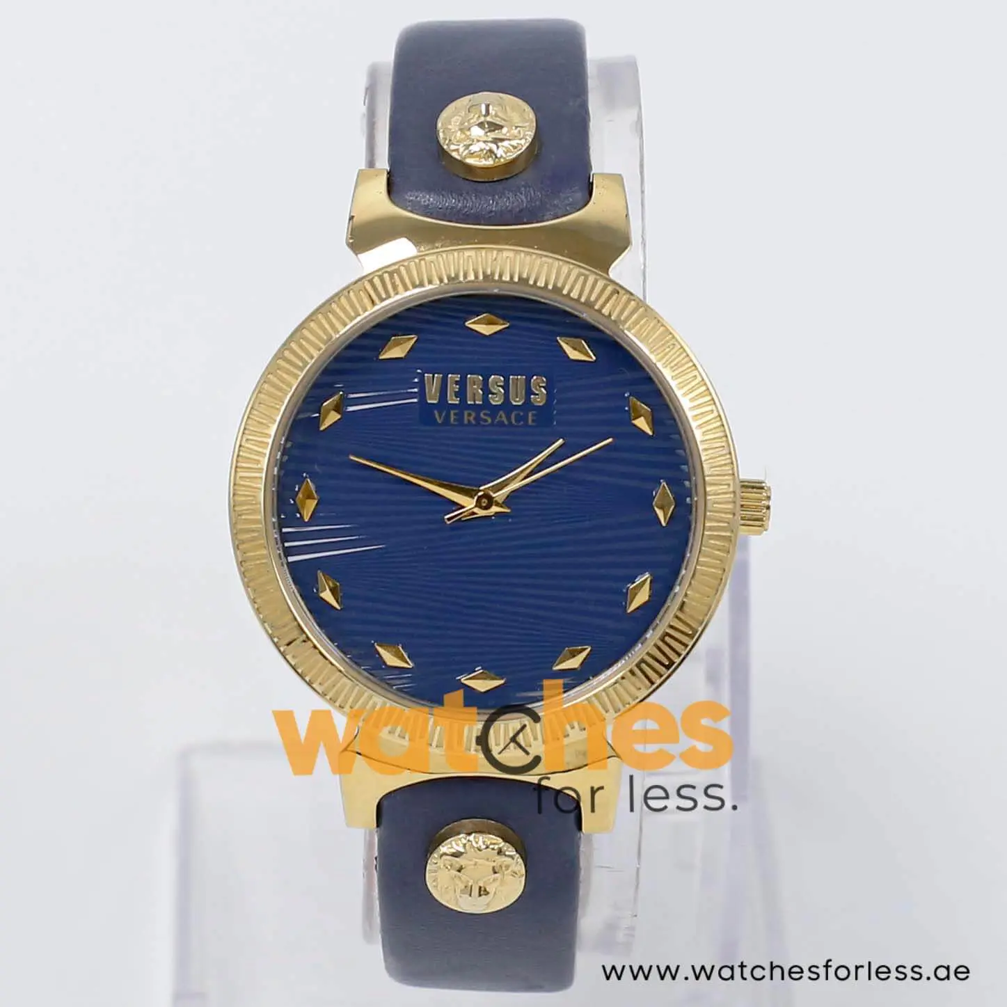 Versus by Versace Women’s Quartz Navy Blue Leather Strap Navy Blue Dial 35mm Watch VSP430329