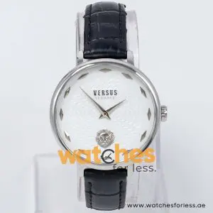 Versus by Versace Women’s Quartz Black Leather Strap White Dial 36mm Watch VSP489631 UAE DUBAI AJMAN SHARJAH ABU DHABI RAS AL KHAIMA UMM UL QUWAIN ALAIN FUJAIRAH