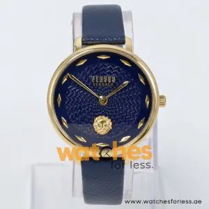 Versus by Versace Women’s Quartz Navy Blue Leather Strap Navy Blue Dial 36mm Watch VSPF00219 UAE DUBAI AJMAN SHARJAH ABU DHABI RAS AL KHAIMA UMM UL QUWAIN ALAIN FUJAIRAH