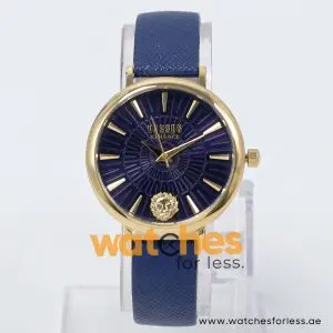 Versus by Versace Women’s Quartz Blue Leather Strap Blue Dial 34mm Watch VSP1F0221/1 UAE DUBAI AJMAN SHARJAH ABU DHABI RAS AL KHAIMA UMM UL QUWAIN ALAIN FUJAIRAH