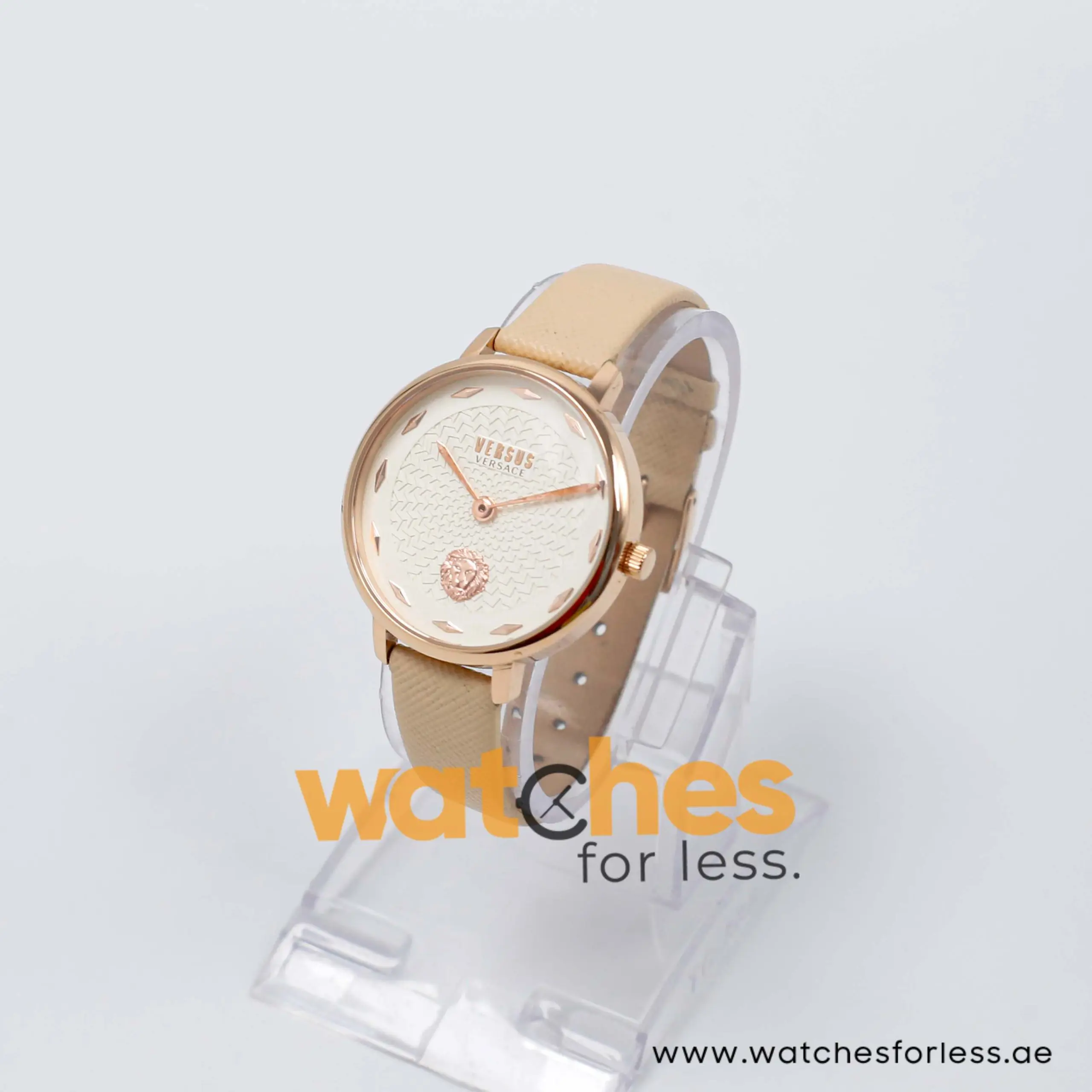 Versus by Versace Women’s Quartz Beige Leather Strap White Dial 36mm Watch VSP1S0619