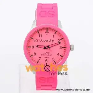 Superdry Women’s Quartz Pink Silicone Chain Pink Dial 39mm Watch SYL120P