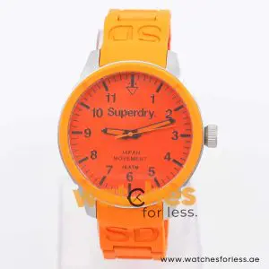 Superdry Unisex Quartz Orange Silicone Chain Orange Dial 44mm Watch SYG1090