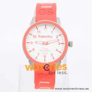 Superdry Women’s Quartz Pink & White Silicone Chain White Dial 39mm Watch SYL135R