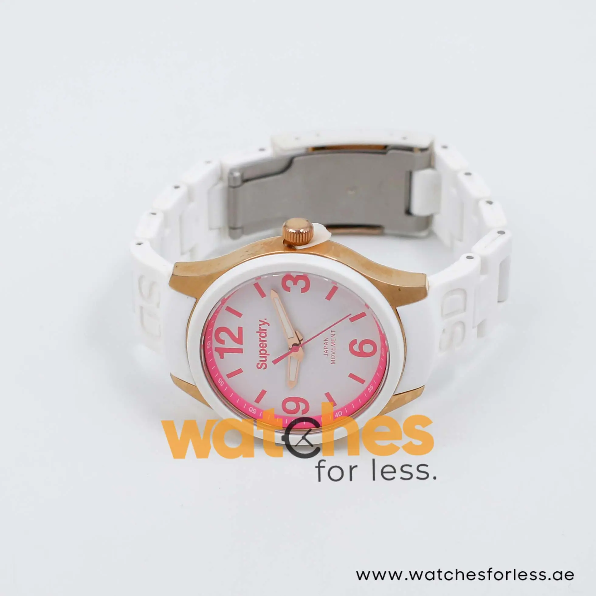 Superdry Women’s Quartz White Silicone Chain White Dial 39mm Watch SYL134P