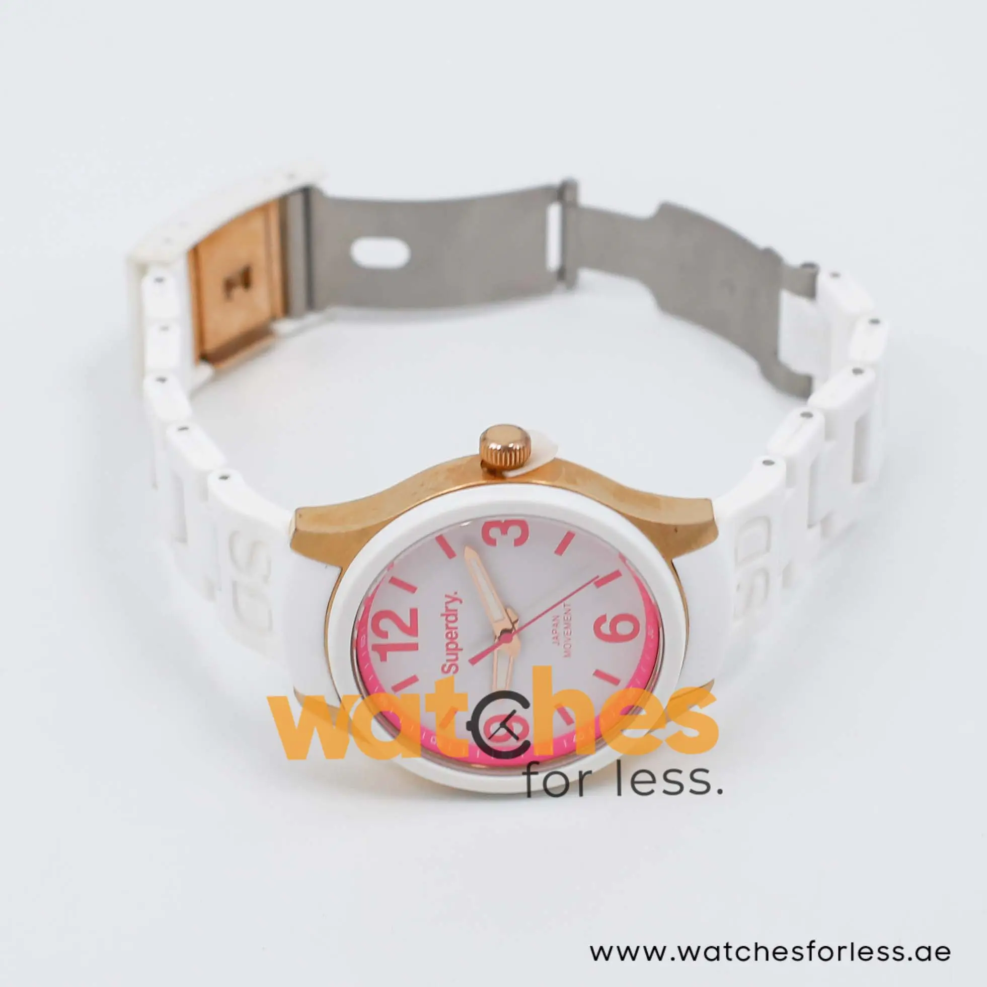 Superdry Women’s Quartz White Silicone Chain White Dial 39mm Watch SYL134P