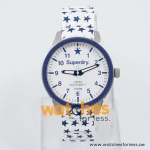 Superdry Women’s Quartz White & Blue Silicone Chain White Dial 39mm Watch SYL137W
