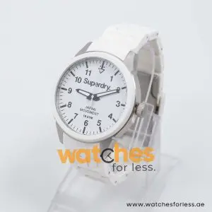 Superdry Unisex Quartz White Silicone Chain White Dial 44mm Watch SYG109W