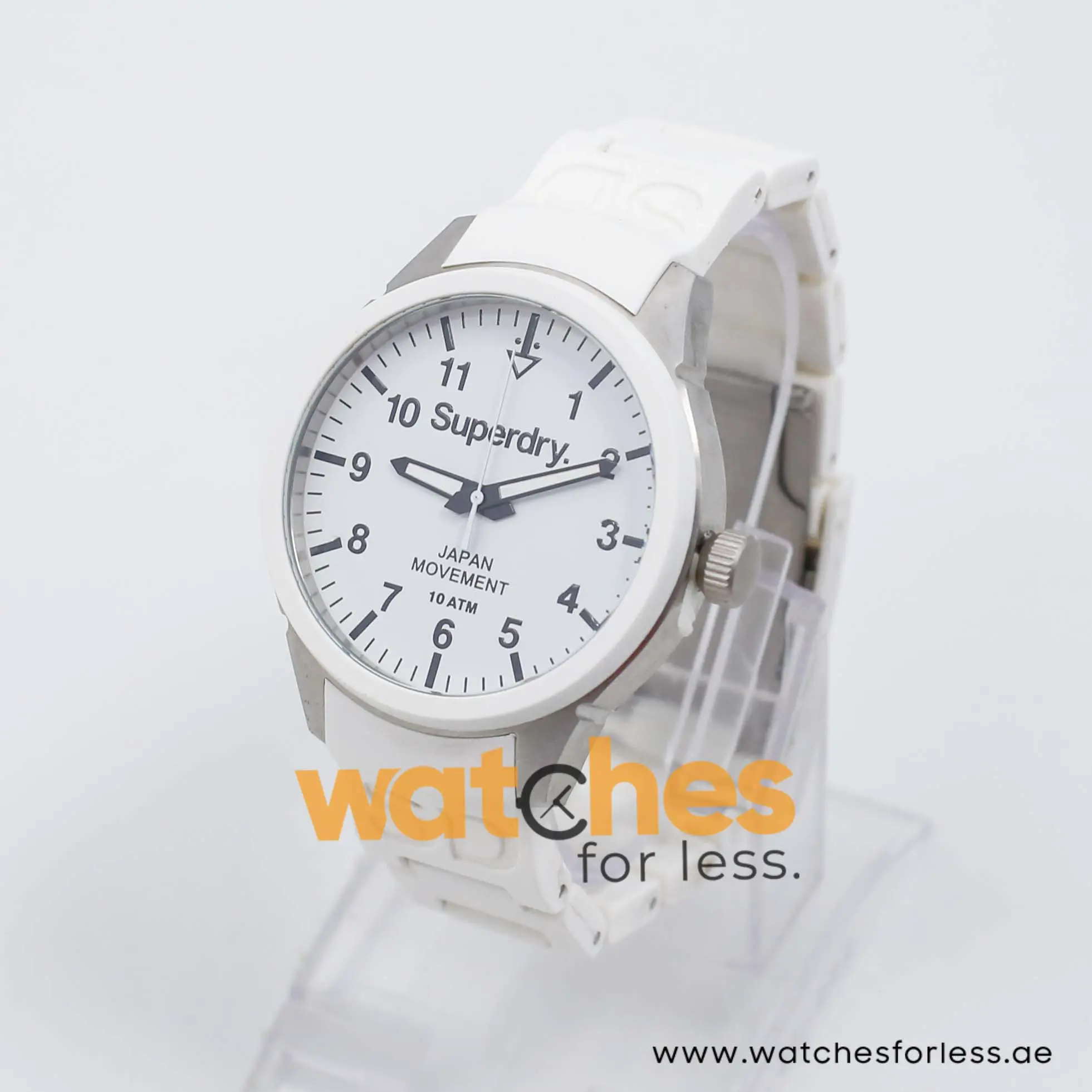 Superdry Unisex Quartz White Silicone Chain White Dial 44mm Watch SYG109W