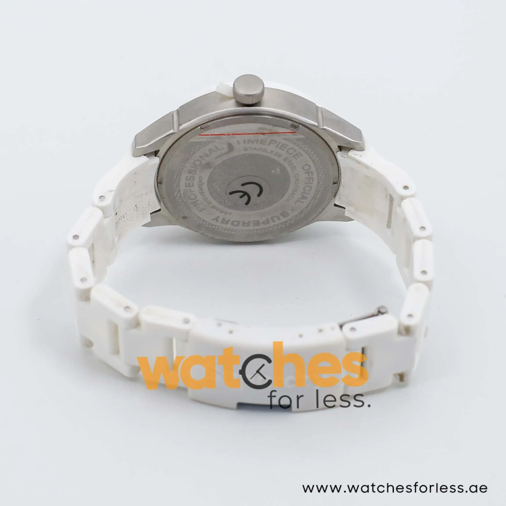 Superdry Unisex Quartz White Silicone Chain White Dial 44mm Watch SYG109W