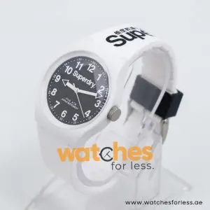 Superdry Kid’s Quartz White Silicone Strap Black Dial 38mm Watch SYG164W