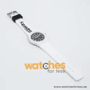 Superdry Kid’s Quartz White Silicone Strap Black Dial 38mm Watch SYG164W