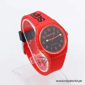 Superdry Kids Quartz Red Silicone Strap Black Dial 38mm Watch SYG164RB - Image 4
