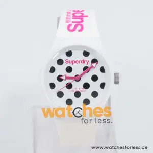 Superdry Women’s Quartz White Silicone Strap White & Black Dial 38mm Watch SYL168BW