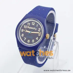 Superdry Women’s Quartz Navy Blue Silicone Strap Blue Dial 38mm Watch SYL167U