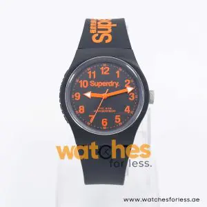 Superdry Unisex Quartz Black Silicone Strap Black Dial 38mm Watch SYG164B