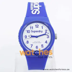 Superdry Unisex Quartz Blue Silicone Strap White Dial 38mm Watch SYG164U UAE DUBAI AJMAN SHARJAH ABU DHABI RAS AL KHAIMA UMM UL QUWAIN ALAIN FUJAIRAH