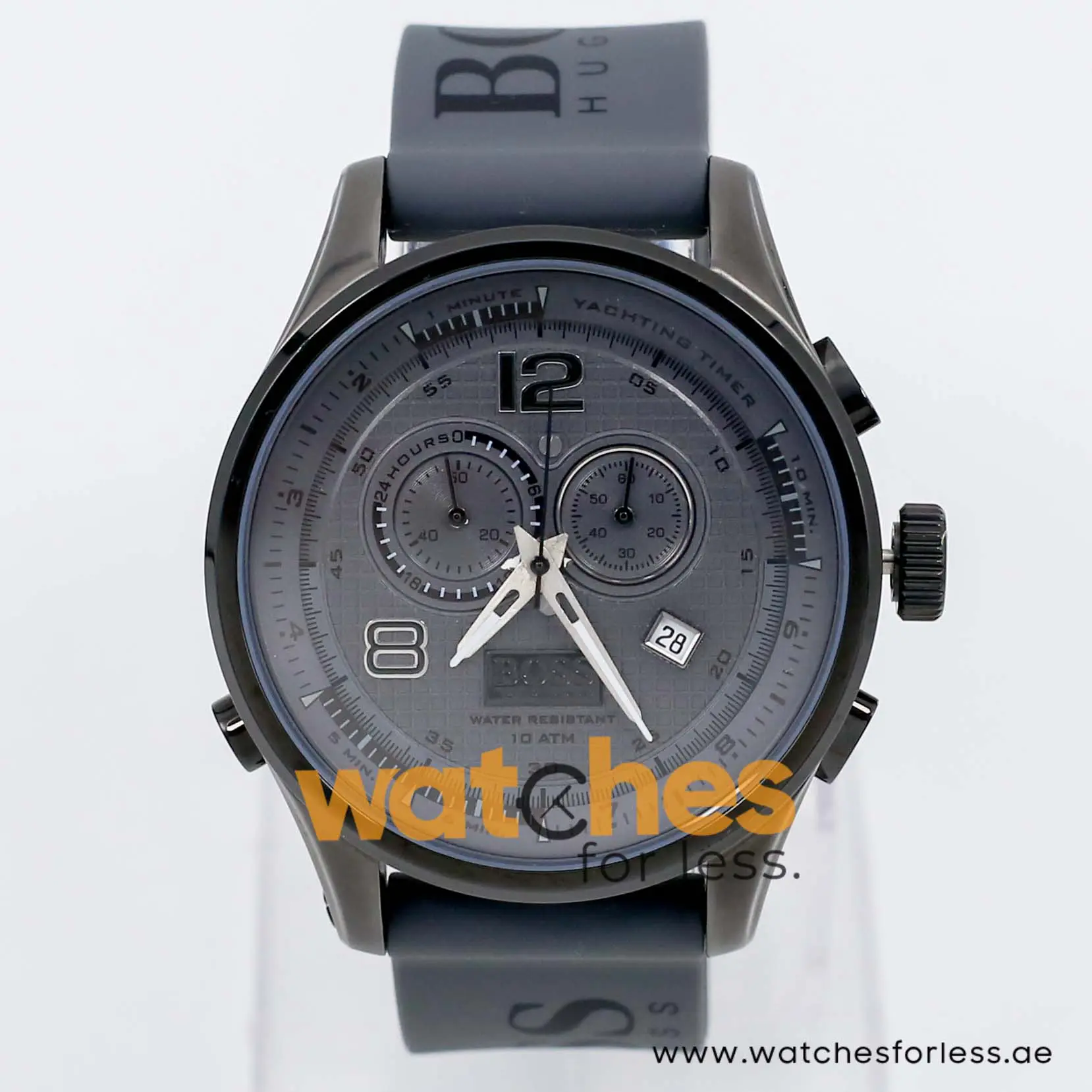 Hugo Boss Men’s Quartz Grey Silicone Strap Grey Dial 45mm Watch 1512800/1